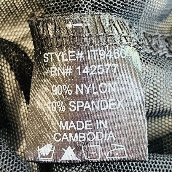 Iris Juniors Mesh Studded Bodysuit Long Sleeve Black Size Sm-Med Bodysuit Sheer - Picture 4 of 15